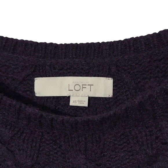 Ann Taylor Loft Wool Rabbit Hair Blend Sweater Womens Size XS Cable Knit - Picture 3 of 5